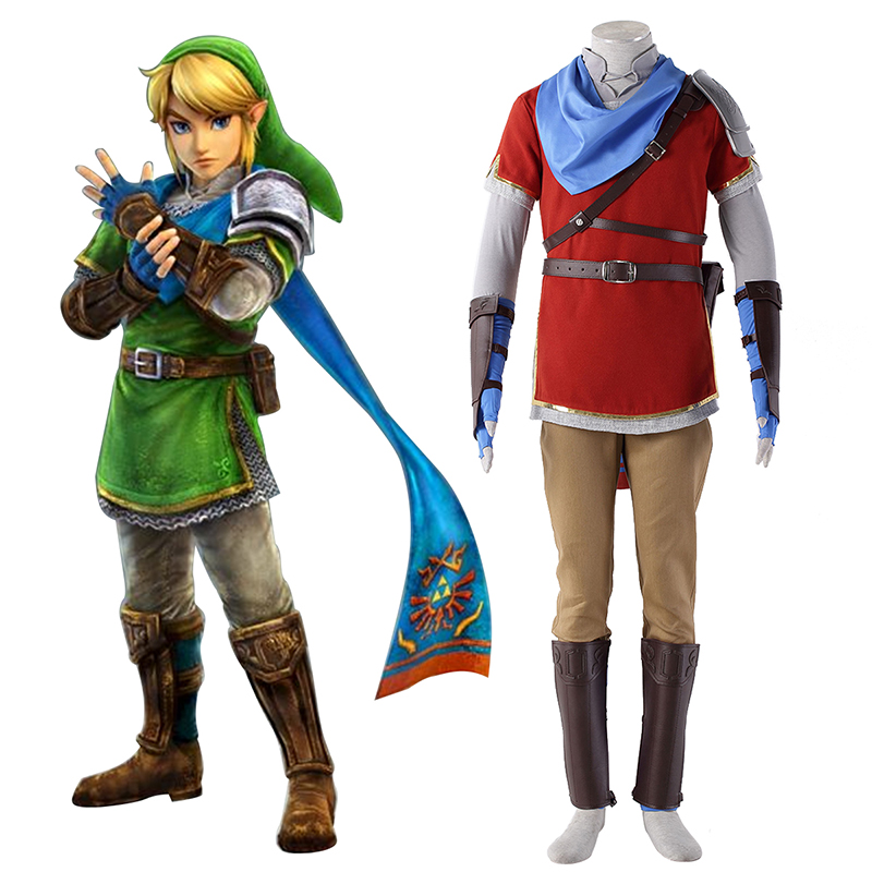 The Legend of Zelda Hyrule-Warriors Link 6 Rød Cosplay Kostumer Danmark Butik