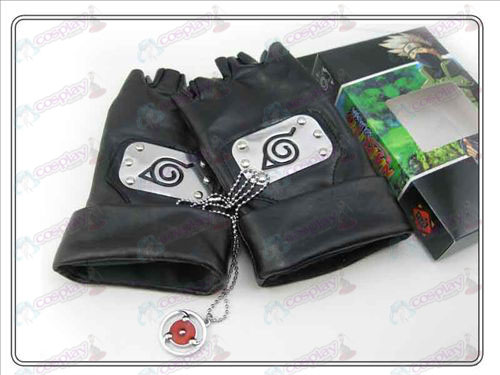 Naruto kakashi Handsker + skriv runde øjne halskæde (tredelt)