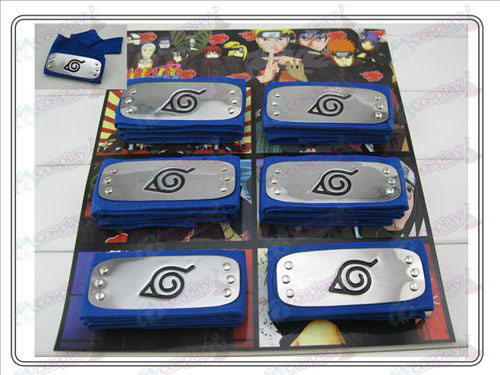 Naruto Konoha 6 monteret pandebånd blå