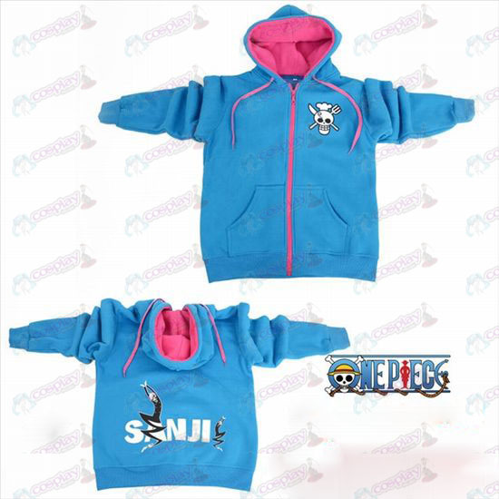 One Piece Tilbehør Sunkist logo lynlås hoodie blå trøje