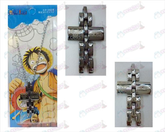 One Piece Tilbehør sort og hvidt kors halskæde