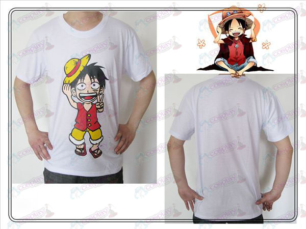 One Piece Tilbehør Luffy T-shirt (hvid)