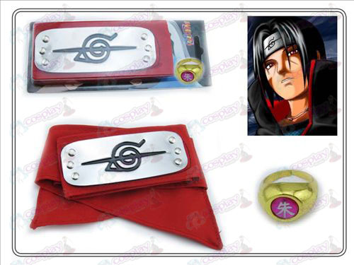 Naruto rebel overbærenhed rødt pandebånd + Fem Zhu Zi Ring