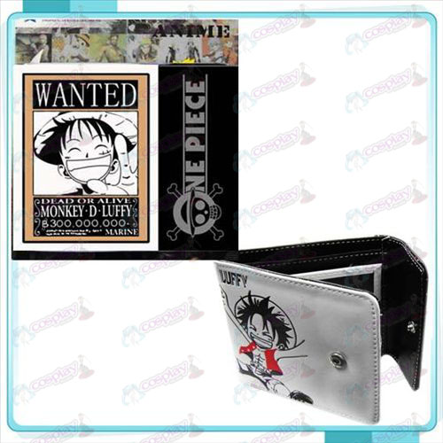 One Piece Tilbehør Luffy ønskede snap tegnebog