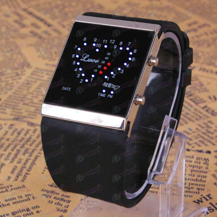 Hatsune Miku Tilbehør logo sort kærlighed LED Watch