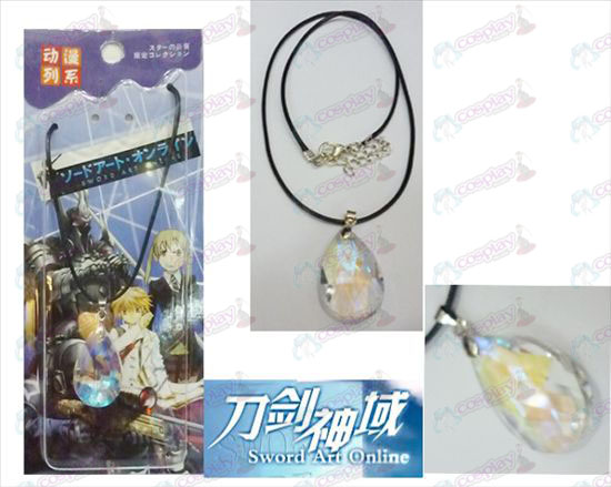 Sword Art Online Tilbehør Yui White Crystal Heart halskæde