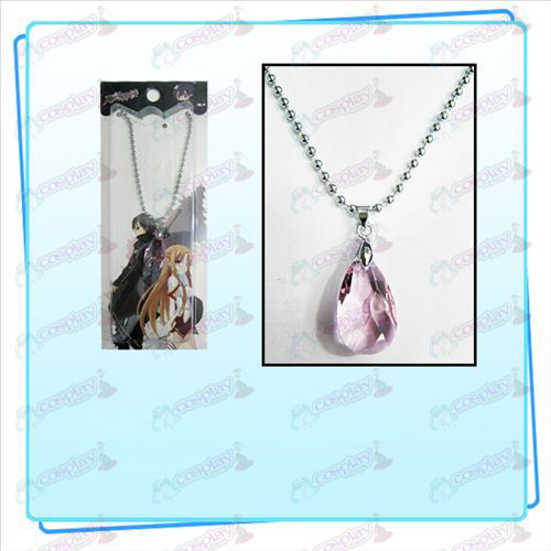 Sword Art Online Tilbehør Yui Heart Crystal halskæde (Gennemsigtig Pink)