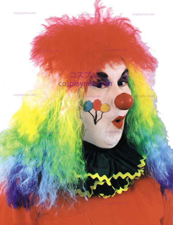 Rainbow Curly Clown Parykken