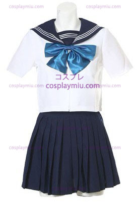 Short Sleeves Sailor School Ensartet Cosplay Kostumer