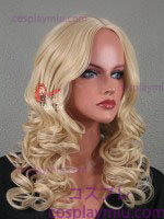 20" Natural Blonde Curly Midpart Cosplay Parykker