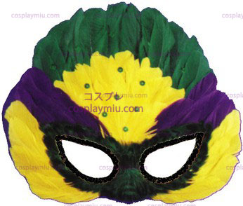 Maske Mardi Gras Sequin Feather