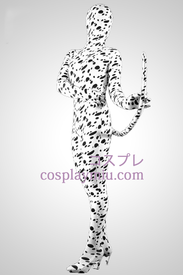 Dalmatinere Skin Lycra Spandex Unisex Zentai Suit Med Tail