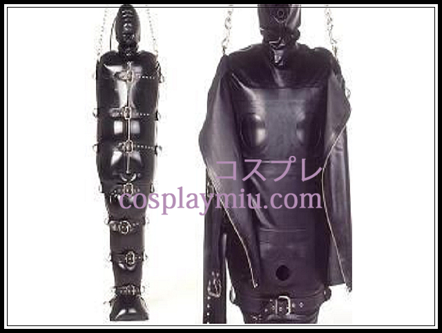 Shiny Black Full Body Overdækket Inflatable Latex Costume