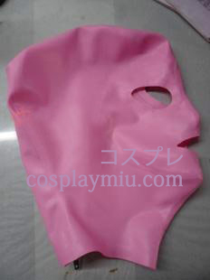 Classic Pink Latex Maske med åbne øjne og mund
