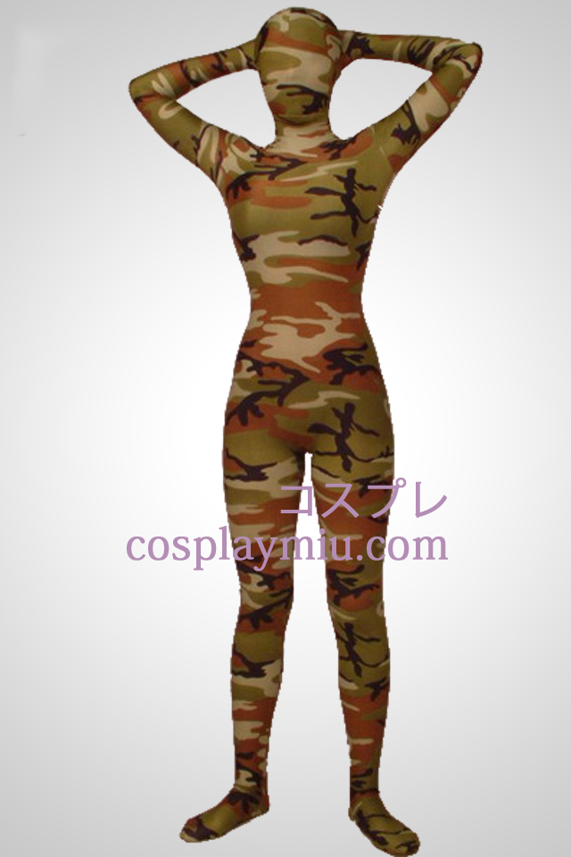 Army Green Kamouflage Lycra Full Body Zentai Suit