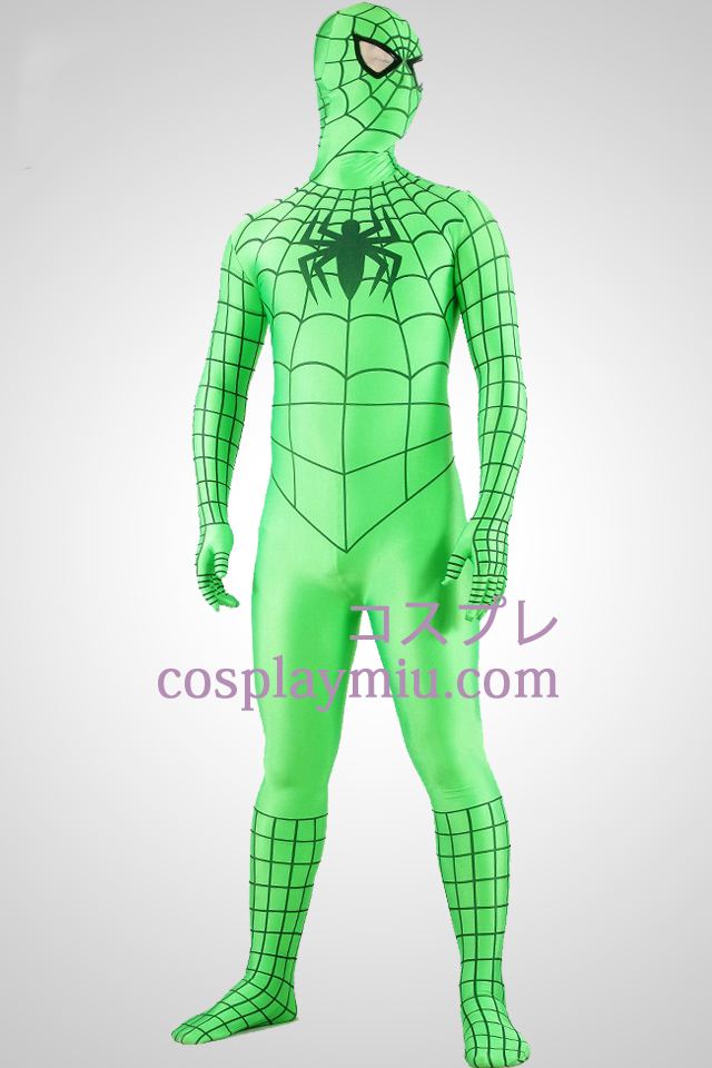 Grøn Spiderman Superhero Zentai Suit