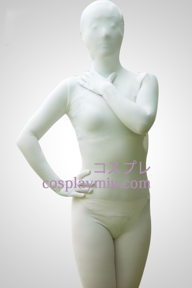 Hvid Lycra Spandex Unisex Zentai Suit