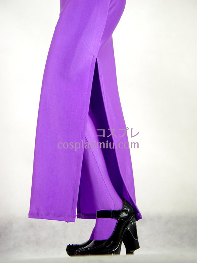 Lilla Lycra Spandex Kvinde Zentai med nederdel Style