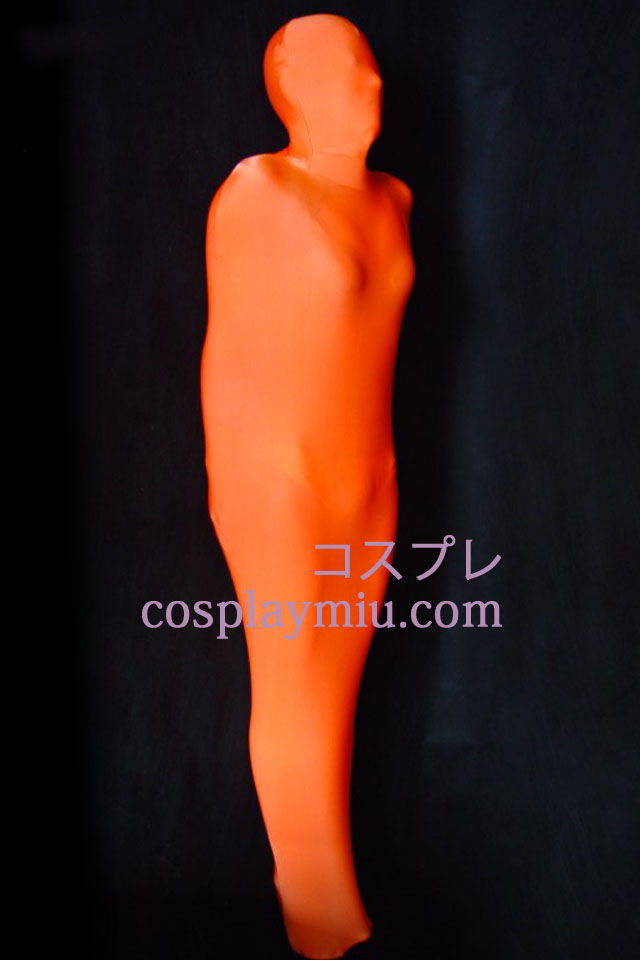 Orange Rød Mummy Silky Lycra Zentai Suit