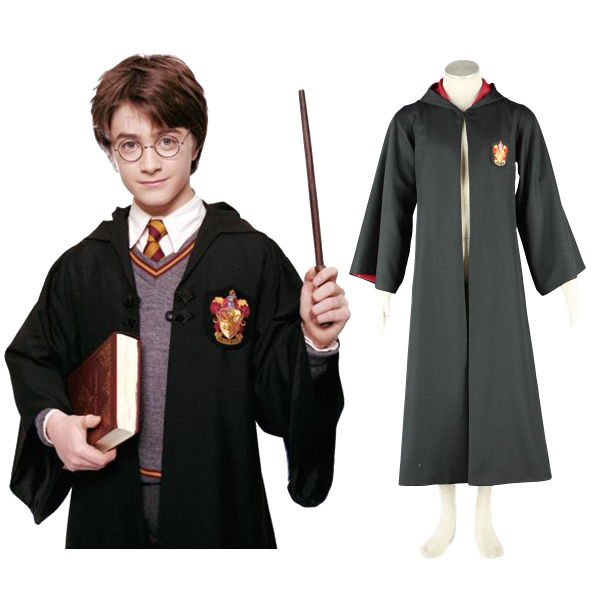 Harry Potter Gryffindor Uniformer Cloak Cosplay Kostumer Danmark Butik
