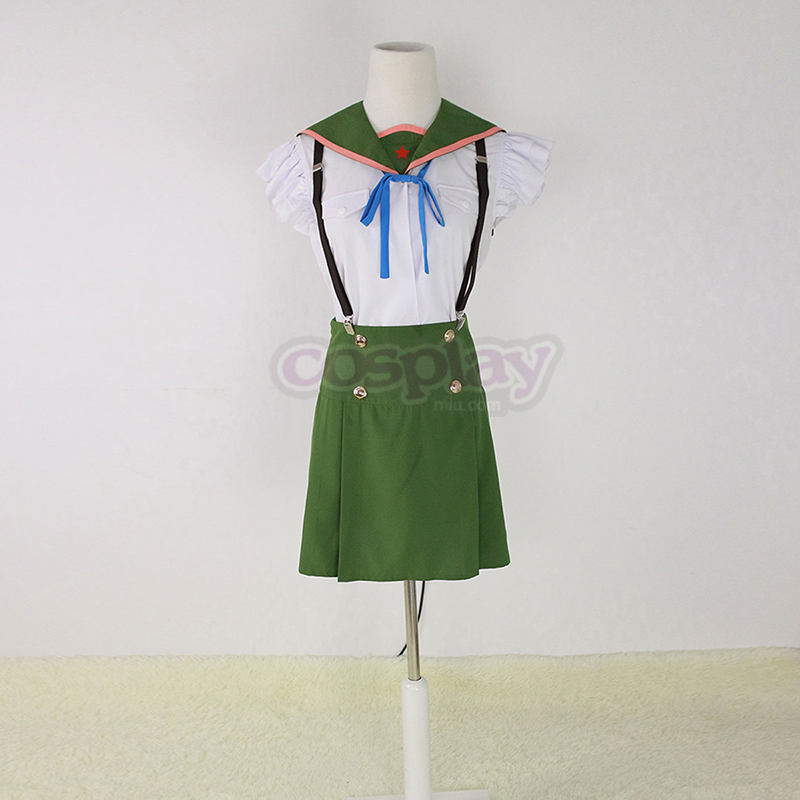 School-Live! Ebisuzawa Kurumi 1 Green Sailor Cosplay Kostumer Danmark Butik