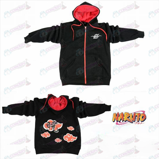 Naruto rebel sortbjørn logo lynlås hoodie trøje