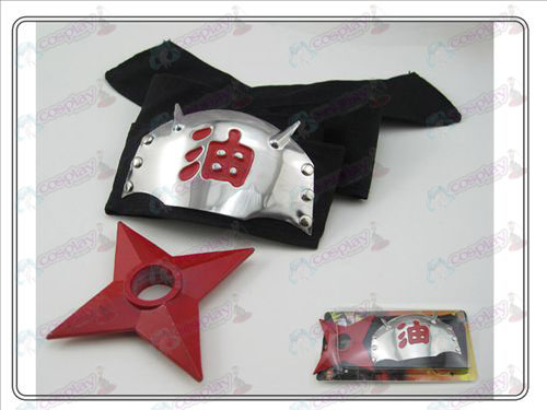 Naruto markeret med rødt pandebånd + Shuriken (piece suit)