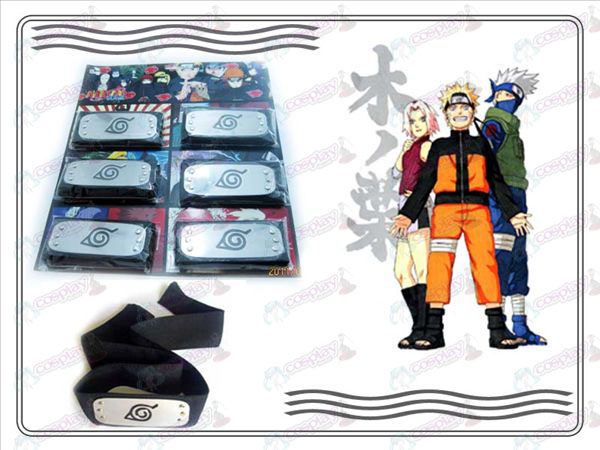 Naruto Konoha 6 Xiao Organization monteret sort pandebånd