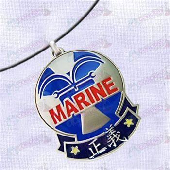 One Piece Tilbehør-Navy Badge of Justice halskæde