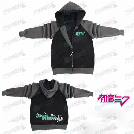Hatsune Miku Tilbehør logo gaffel sleeve lynlås hoodie trøje