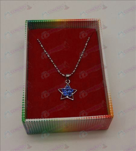 Lucky Star tilbehør diamant halskæde (Light Blue)