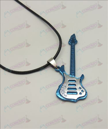 Blister lys tone guitar lædersnor halskæde (blå)