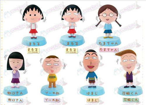 7 modeller Maruko ryster på hovedet dukke base (rubrik 5cm)