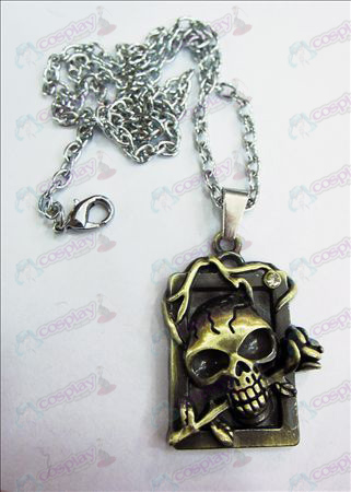Death Note Tilbehør Brand dimensionelle kraniet pandebånd firkantet diamant halskæde (bronze)