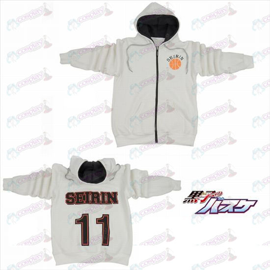 kuroko Basketball Tilbehør11 numre logo lynlås hoodie sweater hvid