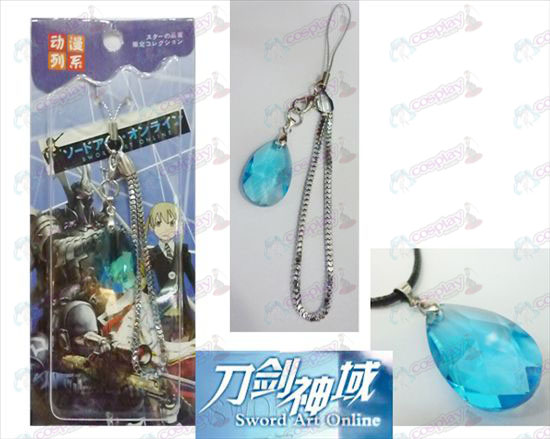 Sword Art Online Tilbehør Yui hjerte blå krystal Strap