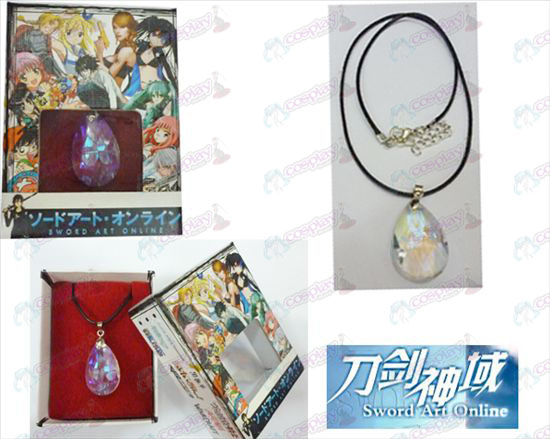 Sword Art Online Tilbehør Yui White Crystal Heart halskæde Box
