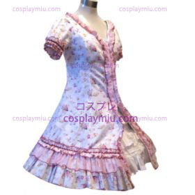 Garden Style Pink Broken Flower Kjoler Lolita Cosplay Kostumer