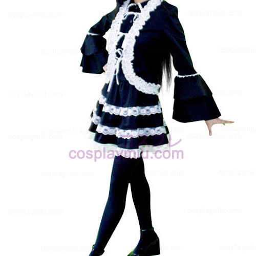 Sort Lolita Halloween Cosplay Kostumer
