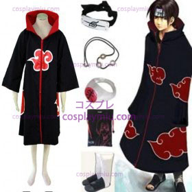 Naruto Akatsuki Itachi Uchiha Deluxe Cosplay Kostumer og Tilbehør Set