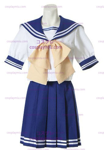 Blå og Hvid Short Sleeves Sailor School Ensartet