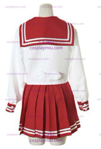 Halloween Hvid og Red Long Sleeves Sailor School Ensartet