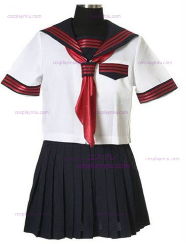 Short Sleeves Sailor School Ensartet Cosplay Kostumer