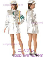 Futuristic Lady Five-Piece Police Ensartet Kostumer in Hvid