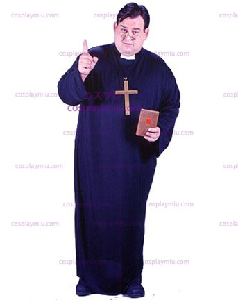 Herres Plus Size Priest Kostumer