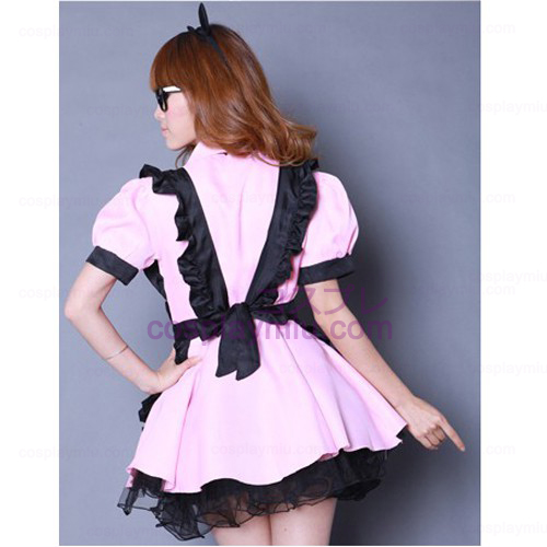 Sort Apron og Pink Skirt Maid Kostumer