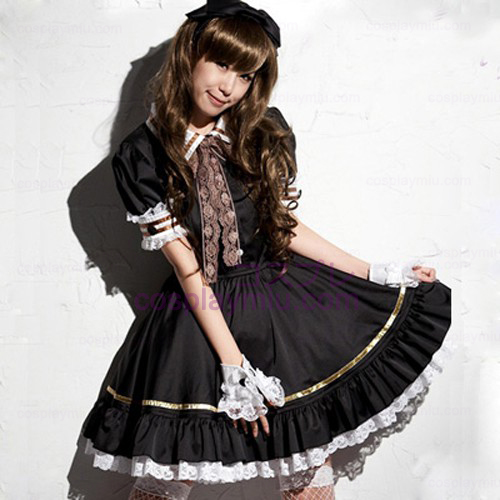 Sort Lovely Lolita Maid Outfit Miniskirt Cosplay Kostumer