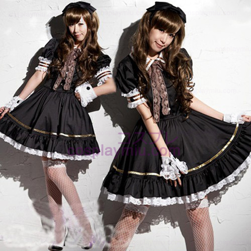 Sort Lovely Lolita Maid Outfit Miniskirt Cosplay Kostumer