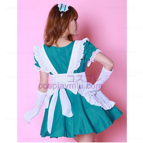 Hvid Apron og Green Skirt Maid Kostumer