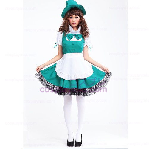 Hvid Apron og Green Skirt Anime Lolita Maid Kostumer